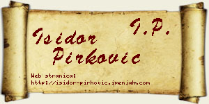 Isidor Pirković vizit kartica